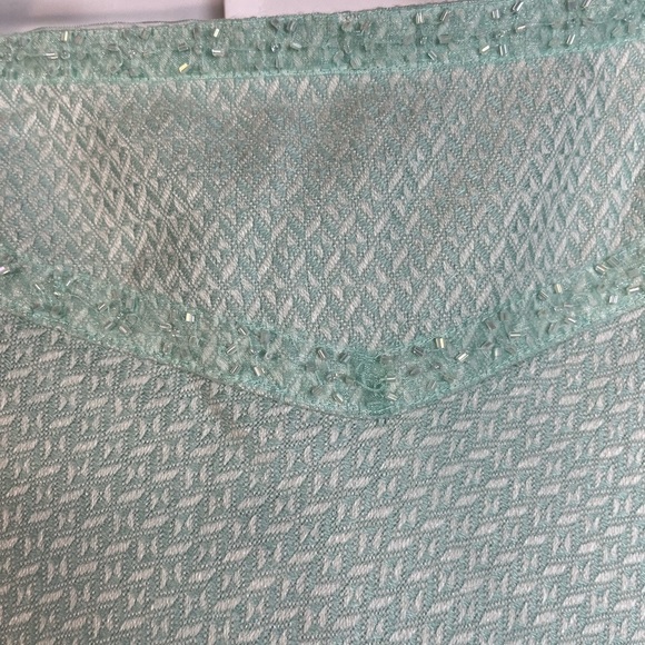 Worthington Womens teal Blue sequined waist flare knee length Skirt size 12 NWT - Picture 3 of 14